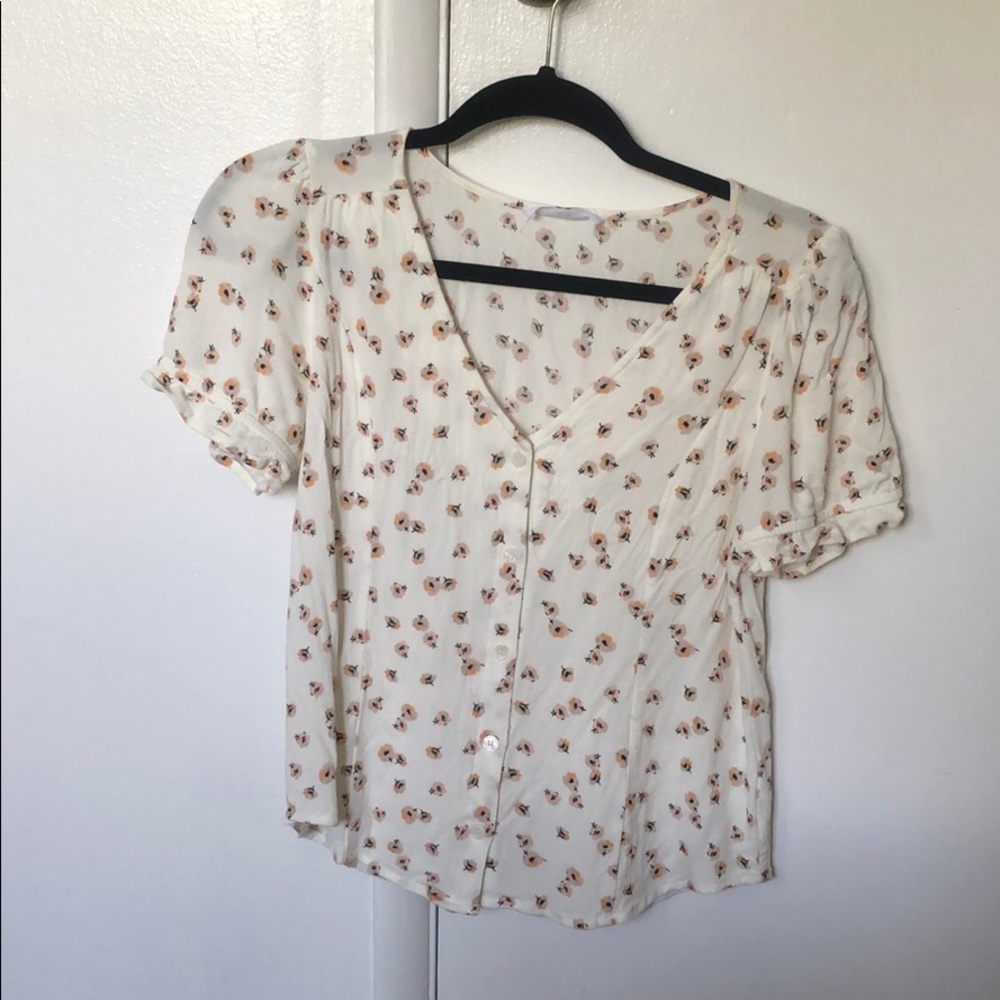 Elodie Floral Print Button Front Top